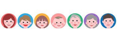 Aile yüz simgesi. Vektör illüstrasyonu.