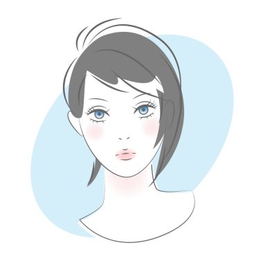 Kısa saçlı bir kadının ön görüntüsü