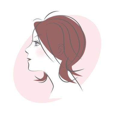 Orta boy saçlı kadınların yan görünümü