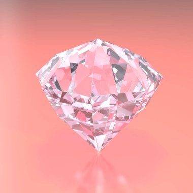 Çok güzel bir elmasın 3 boyutlu görüntüsü. 3B illüstrasyon.