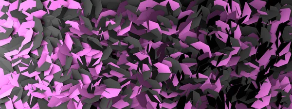 引き裂かれたピンクと黒の質感が絡み合っています 3Dイラスト 3Dレンダリング — ストック写真