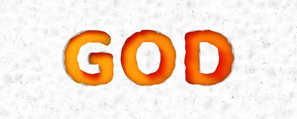 Napis Bóg Wygrawerowany Betonie — Zdjęcie stockowe