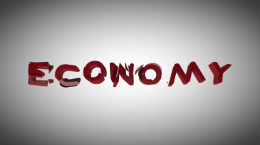 Çökmüş ekonomi, kriz, 3D canlandırma.