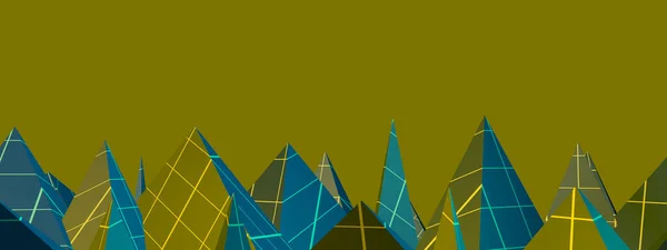 City Pyramids Low Poly Mountains Peaks Shards Icicle Teeth Beautiful — Stock Photo, Image