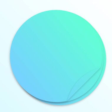 Herhangi bir bilgi için yuvarlak etiket biçiminde Cyan gradyan arkaplanı.