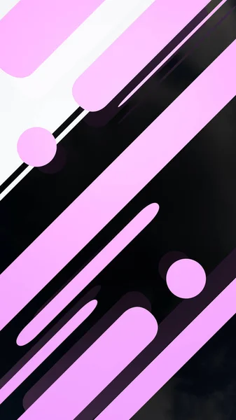 黒白の背景にピンクの縞模様と円 — ストック写真