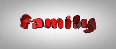 Parlak kırmızı kelime ailesi parçalara ayrılır..