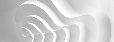 Mimari beyaz tasarım, minimal soyut kemerli koridor..