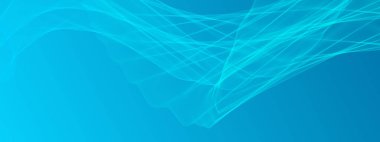 Açık mavi yarı saydam kumaş eğimli bir arkaplanda dalgalar halinde gelişir.