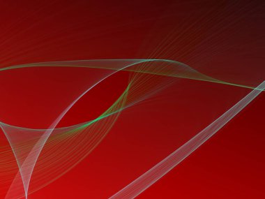 İnce kıvrımlı yeşil çizgileri olan güzel eğimli kırmızı arkaplan.