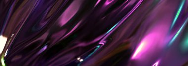 Güzel koyu mor sıvı soyut arkaplan metalik yansıma ve ışık kırılması.