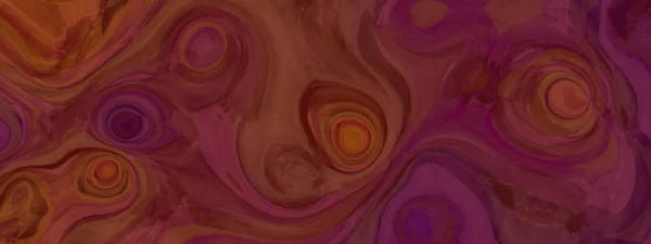 具有圆形图案和涡旋的美丽的褐色紫色水彩画的抽象背景 — 图库照片