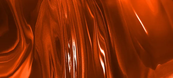美丽的橙色 棕色抽象液体背景 金属光泽和光反射 — 图库照片