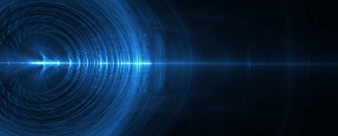 Optik aberasyonlar, lazer ışını, ışık halkaları, ışık kırılması, parlaklık. 3B illüstrasyon, 3B canlandırma.