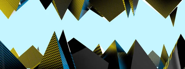 Die Stadt der Pyramiden. Niedrige Poly-Berge. Scherben, Eiszapfenzähne. Schöne und moderne abstrakte Hintergrund. Modernes Design. 3D Illustration, 3D Rendering. — Stockbild Die Stadt Der Pyramiden Niedrige Poly Berge Scherben Eiszapfenzähne Schöne — Stockfoto