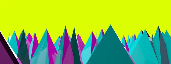 City Pyramids Beautiful Modern Abstract Background Low Poly Mountains Illustration — Stock Photo, Image
