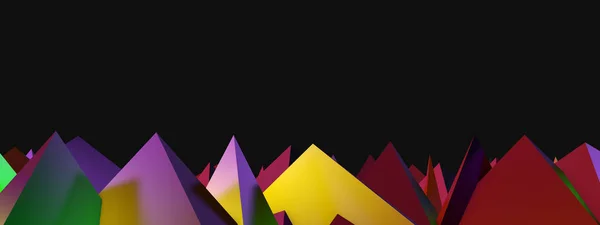 City Pyramids Beautiful Modern Abstract Background Low Poly Mountains Illustration — Stock Photo, Image