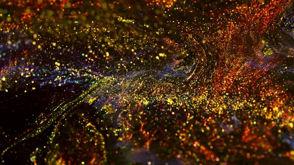 Yüksek çözünürlüklü güzel bir resim. Parlak lekeler, boya darbeleri ve farklı renkte noktalar. Alanın derinliği, bulanık ve hacimli. Görüntü.