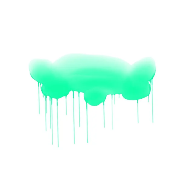 Aquarela Nuvem Verde Clara Gotas Chuva Blot Ilustração — Fotografia de Stock