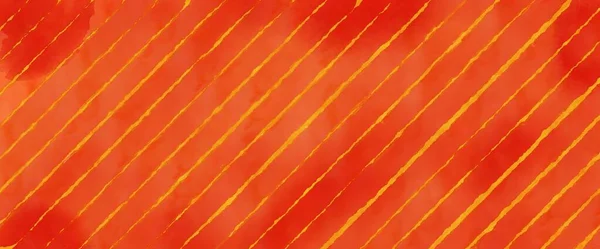 オレンジの縞模様の赤い抽象的な水彩の背景 イラスト — ストック写真