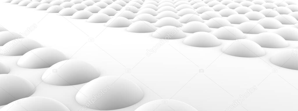 Bubbles protruding above the surface. Beautiful modern background Minimalistic Graphic Design. 3D illustration, 3D rendering.