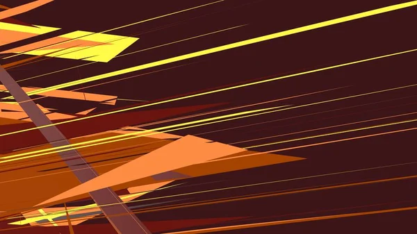 Abstraktion von Linien in verschiedenen Farben. Teile von Geometrie, Linien und Fragmenten. Perspektive. Kollision von Gegenständen. Gelb-, Orange-, Brauntöne. 3D Illustration, 3D Rendering. — Stockbild Abstraktion Von Linien Verschiedenen Farben Teile Von Geometrie Linien Und — Stockfoto