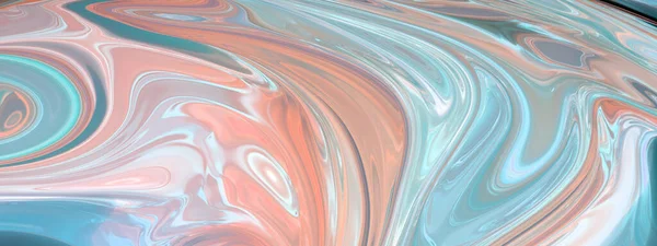 Fluide Abstraite Courbes Illustration Fond Vibrant Marbre Liquide Abstraction Colorée — Photo