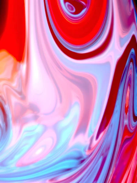 流体力学抽象曲线背景图解 活泼的液体大理石色彩艳丽的抽象 3D图解 3D渲染 — 图库照片