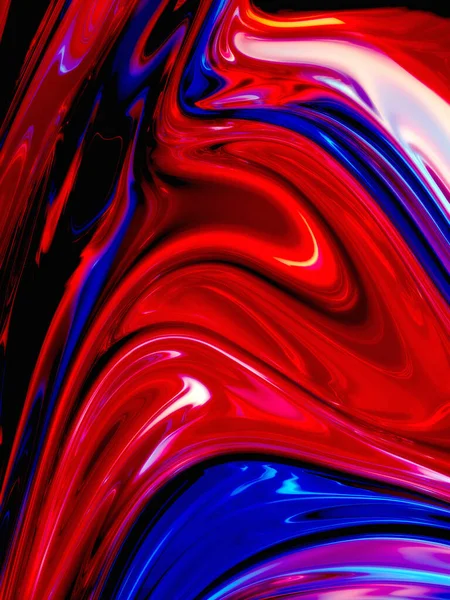 Fluide Abstraite Courbes Illustration Fond Vibrant Marbre Liquide Abstraction Colorée — Photo