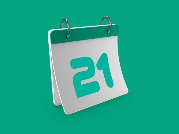 Stylish 3D Calendar twenty first day 21. 3D illustration, 3D rendering.