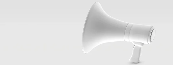 Witte Handheld Luidspreker Eenvoudig Ontwerp Illustratie Weergave — Stockfoto