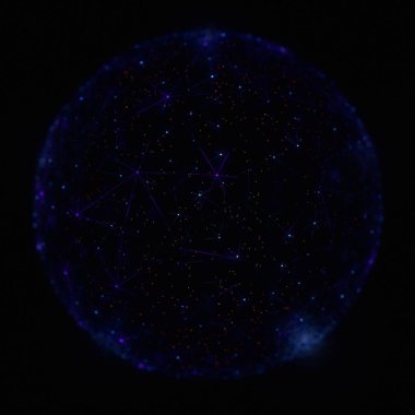 Güzel dijital küre 5g internet bağlantısı. Işık ışınları. Siber uzay. Veri koruması. 3B illüstrasyon, 3B canlandırma.