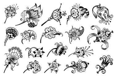 Çiçek bağbozumu doğa elementleri ve nesneler