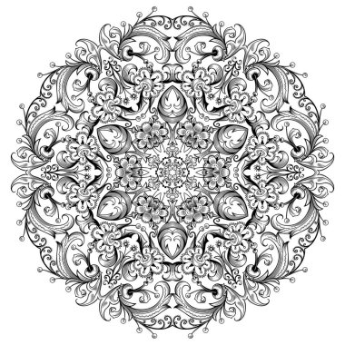 Vektör çiçekli etnik süsleme.