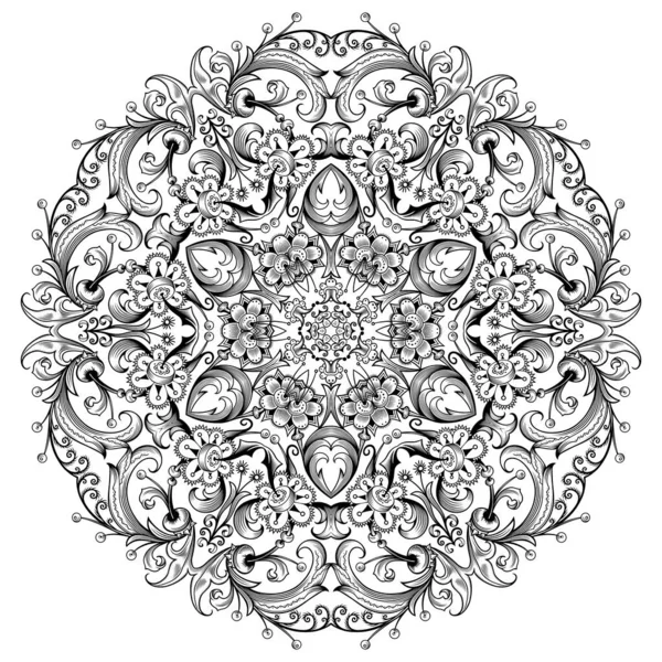 Ilustración ornamental étnica floral vectorial . — Archivo Imágenes Vectoriales