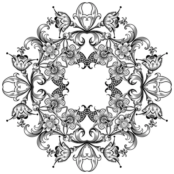 Illustration ornementale florale vectorielle ethnique. — Image vectorielle