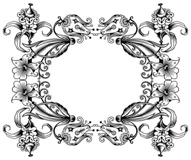Çiçek vektör vintage sınırı. Çerçeve tasarımı.
