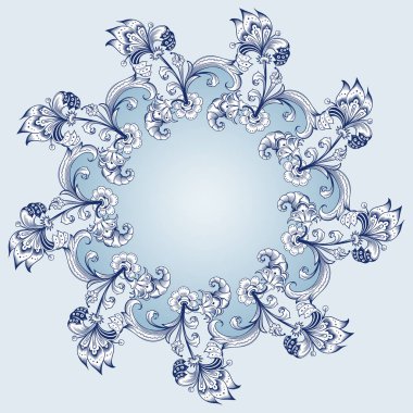 Çiçekli el çizimi vektör kenarı