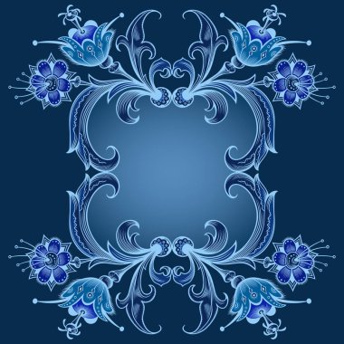 Çiçekli el çizimi vektör kenarı