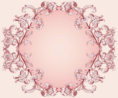 Çiçekli el çizimi vektör vintage kenarı