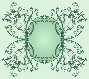 Çiçekli el çizimi vektör vintage kenarı