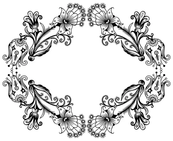 Bloemen vector vintage grens. Ontwerp van het frame. — Stockvector