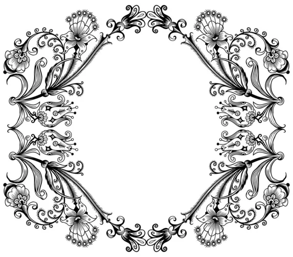 Floral vector vintage border. Diseño del marco . — Archivo Imágenes Vectoriales