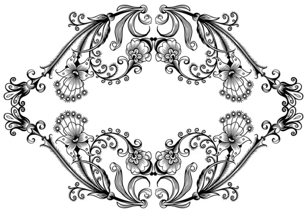 Floral vector vintage border. Diseño del marco . — Archivo Imágenes Vectoriales