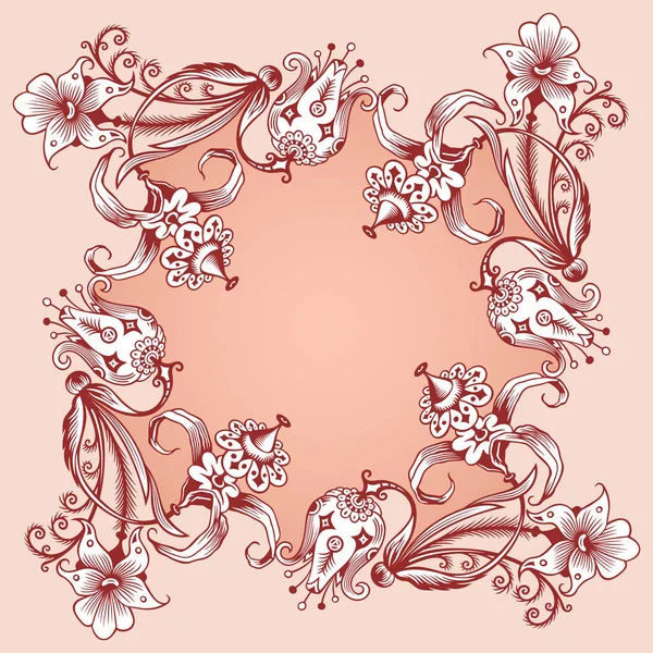 Floral dessin à la main vecteur vintage frontière — Image vectorielle