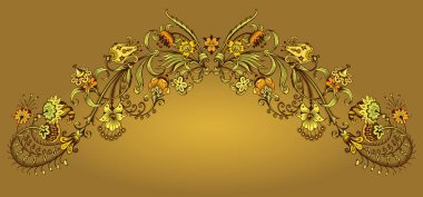 Çiçekli el çizimi vektör vintage kenarı