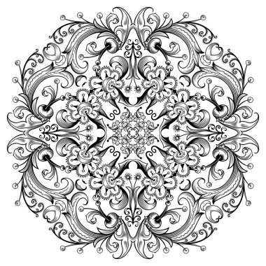 Vektör çiçekli etnik süsleme.