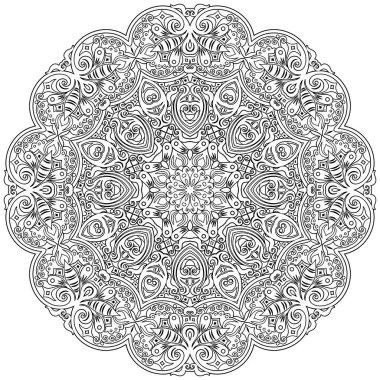 Vektör çiçekli etnik el çizgisi sanat mandala