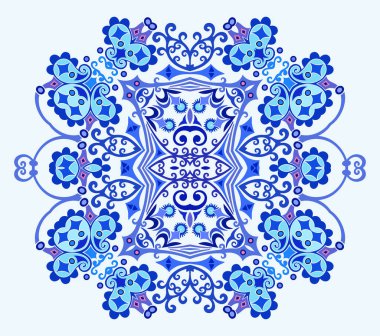 Vektör mavisi dekoratif etnik resimleme