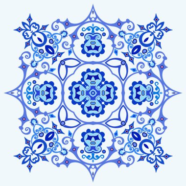 Vektör mavisi dekoratif etnik resimleme